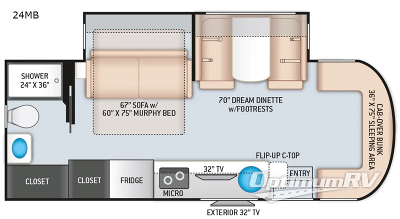 2020 Thor Citation Sprinter 24MB RV Floorplan Photo