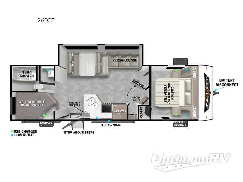 2024 Forest River Wildwood X-Lite 26ICE Floorplan Photo