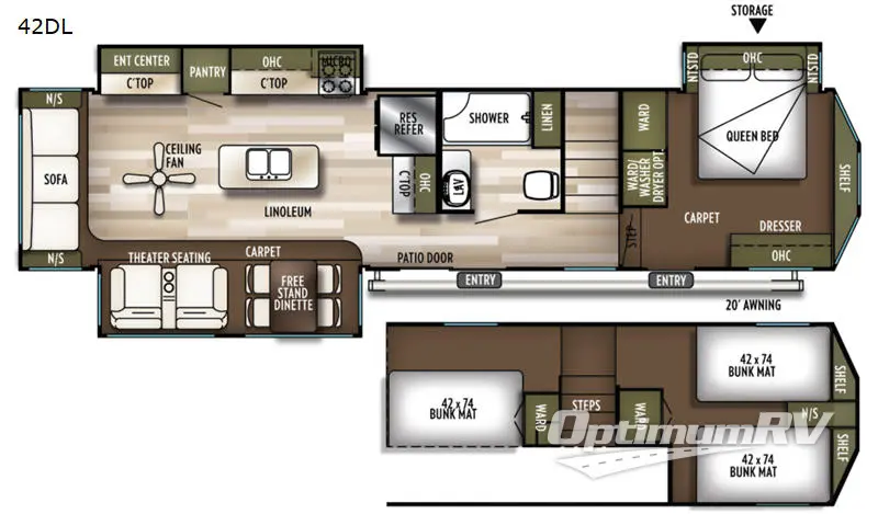 2019 Forest River Wildwood Grand Lodge 42DL Floorplan Photo