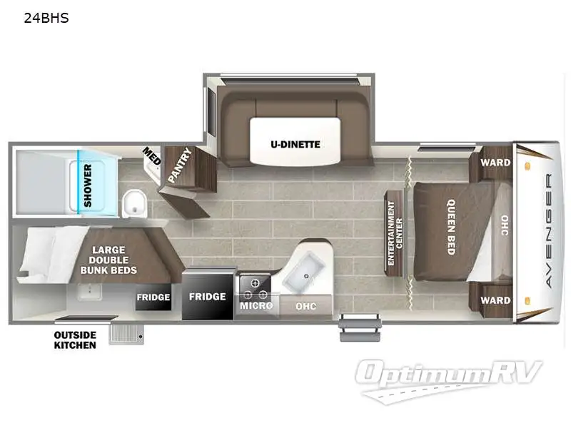 2021 Prime Time Avenger 24BHS Floorplan Photo