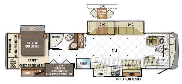2014 Forest River Berkshire 390BH RV Floorplan Photo