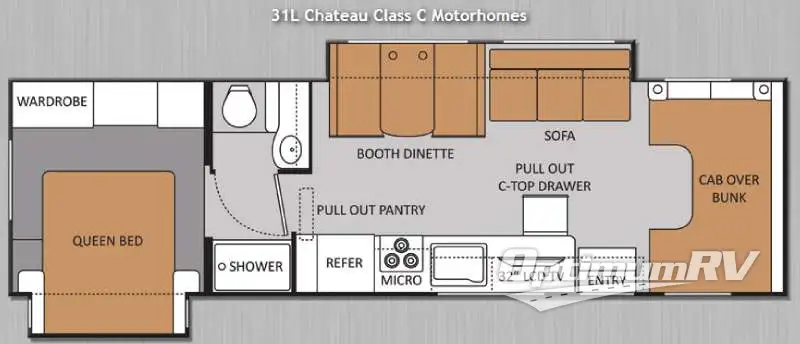 2014 Thor Chateau 31L RV Floorplan Photo