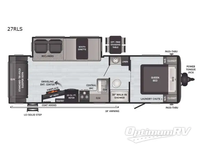 2021 Keystone Hideout 27RLS Floorplan Photo