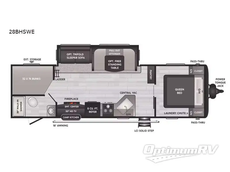 2022 Keystone Hideout 28BHSWE RV Floorplan Photo