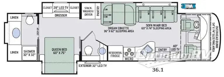 2017 Thor Palazzo 36.1 Floorplan Photo