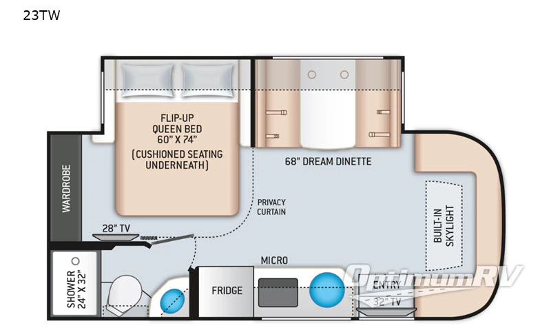 2021 Thor Compass 23TW Floorplan Photo
