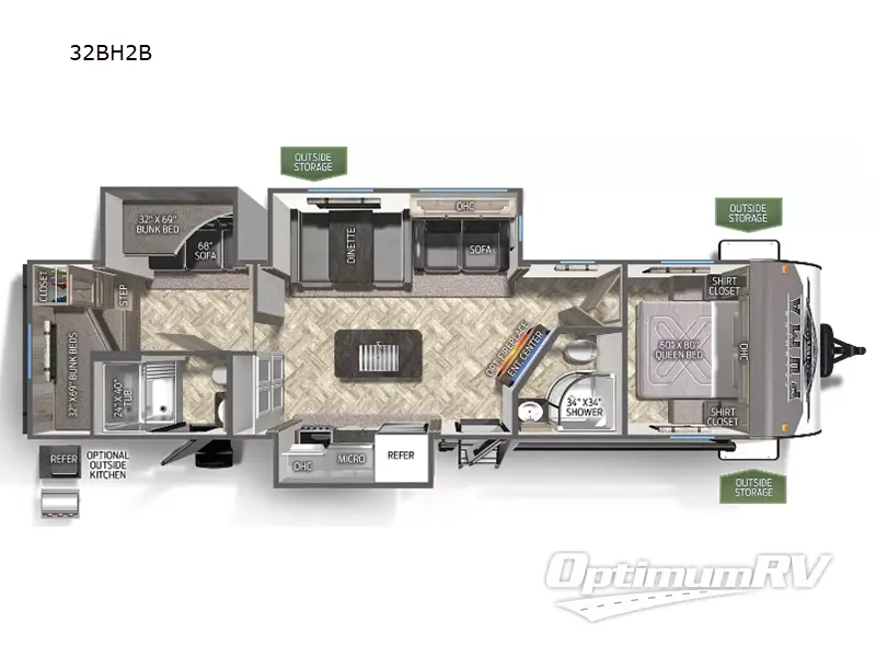 2023 Palomino Puma 32BH2B Floorplan Photo