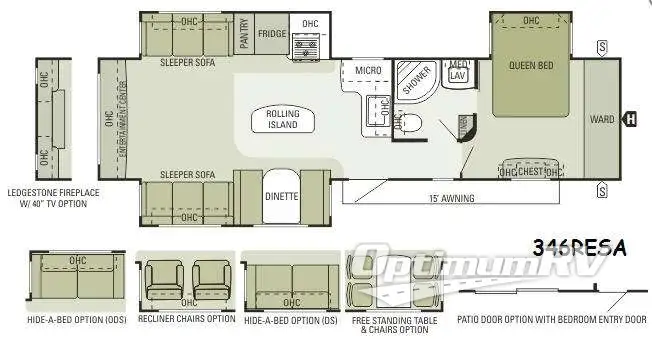 2015 Starcraft Autumn Ridge 346RESA Floorplan Photo