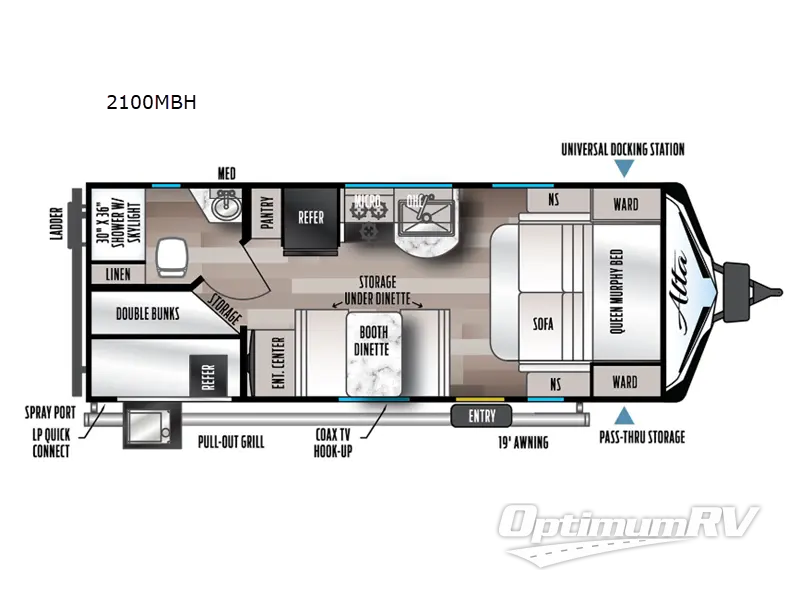 2023 East To West Alta 2100MBH RV Floorplan Photo