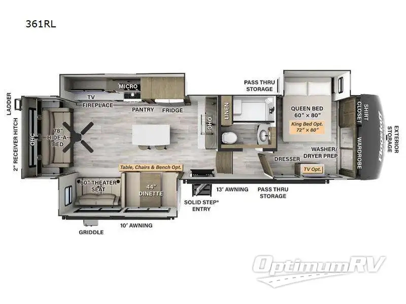 2025 Forest River Flagstaff Classic 361RL Floorplan Photo