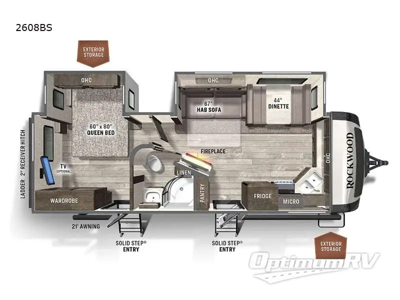 2021 Forest River Rockwood Ultra Lite 2608BS RV Floorplan Photo