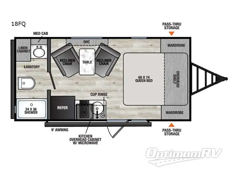 2026 Forest River Viking 4K Series 18FQ RV Floorplan Photo