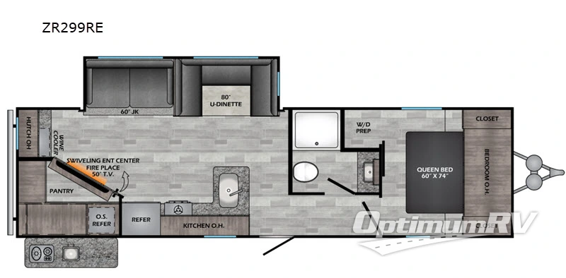 2020 CrossRoads Zinger ZR299RE RV Floorplan Photo