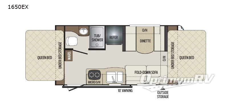 2019 Keystone Bullet Crossfire 1650EX Floorplan Photo