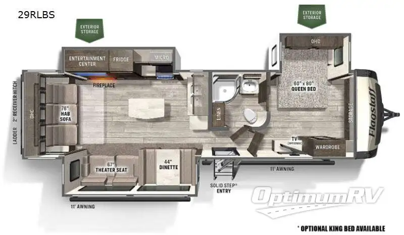 2021 Forest River Flagstaff Super Lite 29RLBS Floorplan Photo