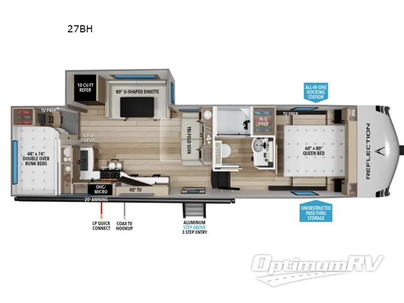 2027 Grand Design Reflection 100 Series 27BH Floorplan Photo