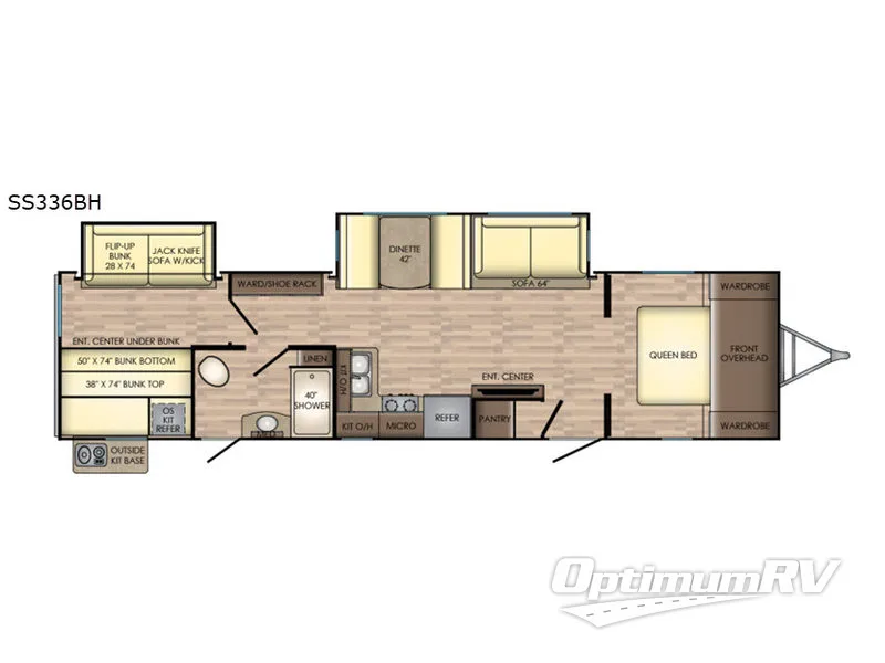 2018 CrossRoads Sunset Trail Super Lite SS336BH Floorplan Photo