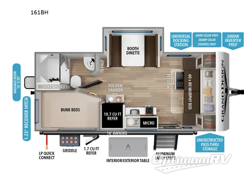 2027 Grand Design Transcend One 161BH Floorplan Photo