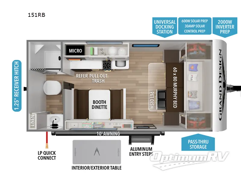 2027 Grand Design Transcend One 151RB RV Floorplan Photo