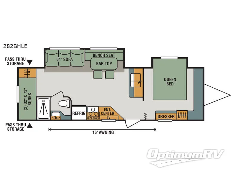 2018 KZ Sportsmen LE 282BHLE RV Floorplan Photo