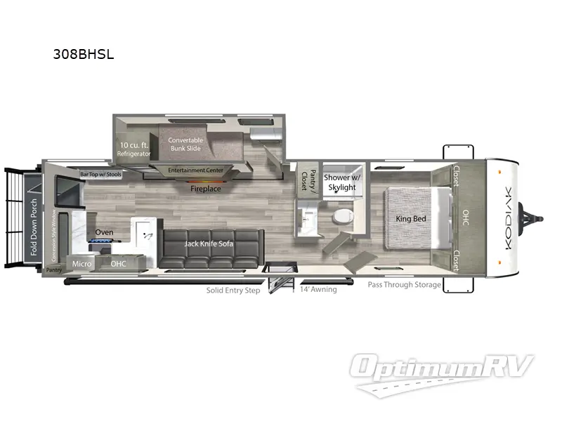 2026 Dutchmen Kodiak 308BHSL RV Floorplan Photo