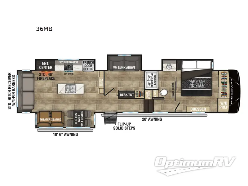 2026 KZ Ridgeway 36MB Floorplan Photo