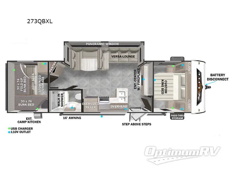 2023 Forest River Wildwood X-Lite 273QBXL Floorplan Photo