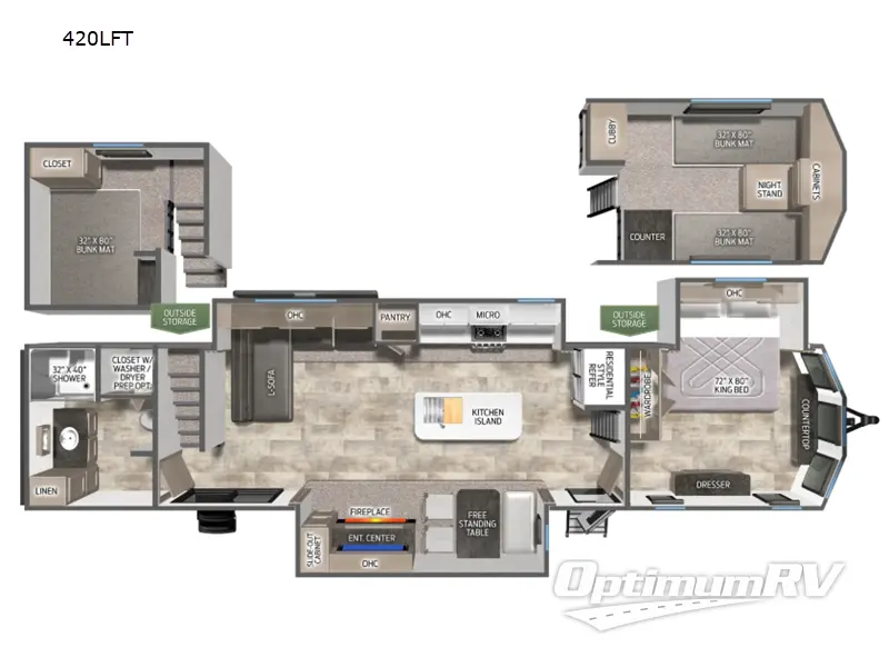 2026 Forest River Puma Vista 421LFT RV Floorplan Photo