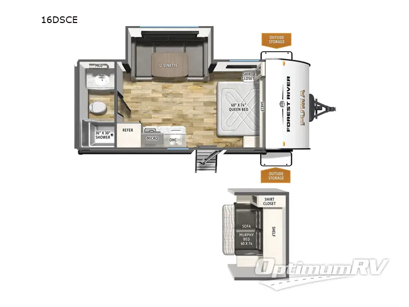 2026 Forest River Puma Camping Edition 16DSCE Floorplan Photo