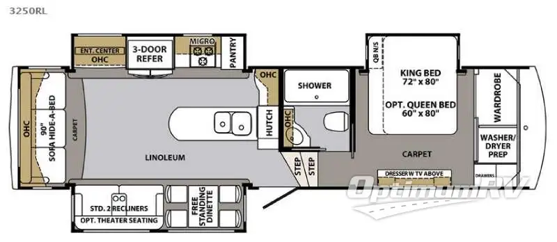 2016 Forest River Cardinal 3250RL RV Floorplan Photo