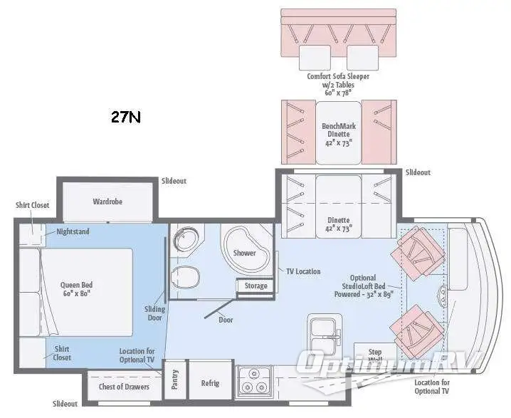 2016 Winnebago Vista LX 27N RV Floorplan Photo