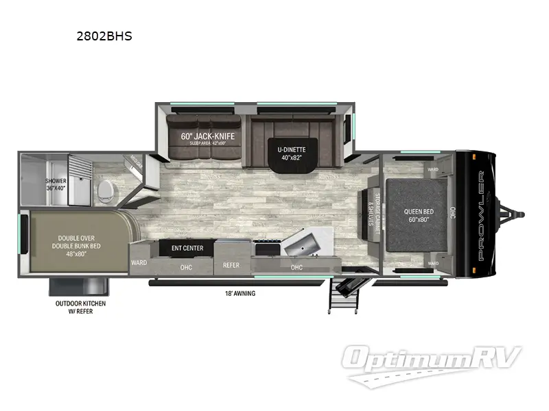 2027 Heartland Prowler 2802BHS RV Floorplan Photo