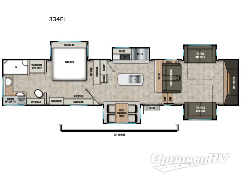 2026 Coachmen Chaparral 334FL RV Floorplan Photo
