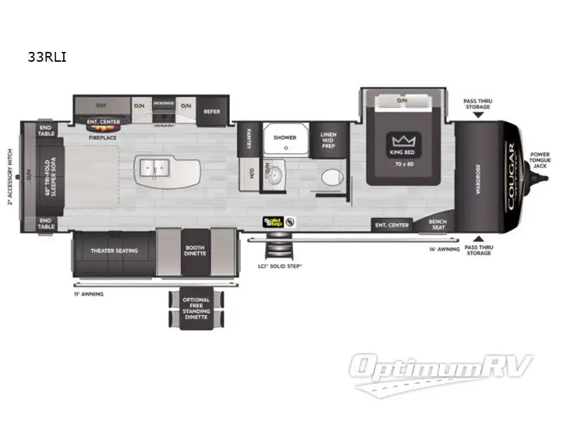 2022 Keystone Cougar Half-Ton 33RLI Floorplan Photo