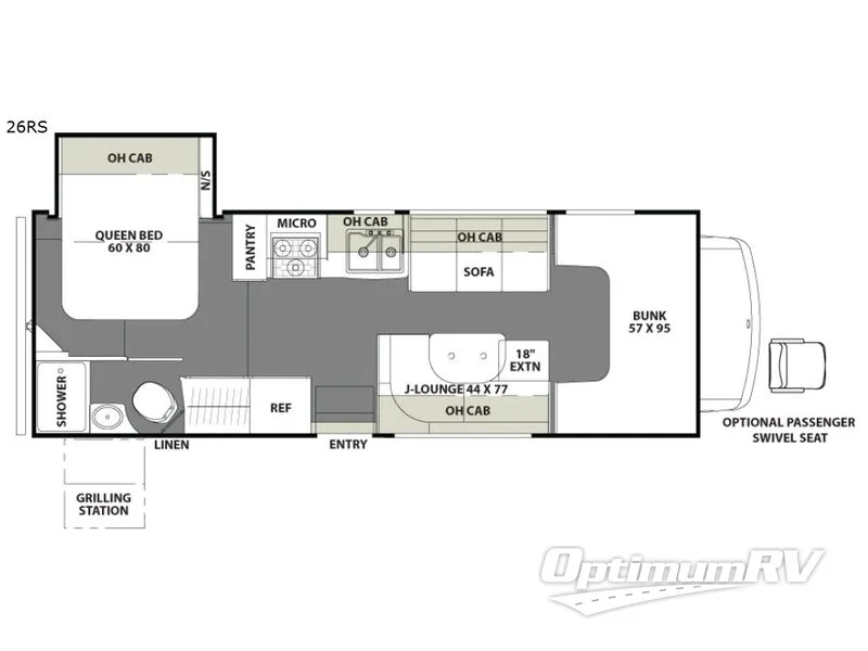 2018 Coachmen Freelander 26RS Chevy 4500 RV Floorplan Photo