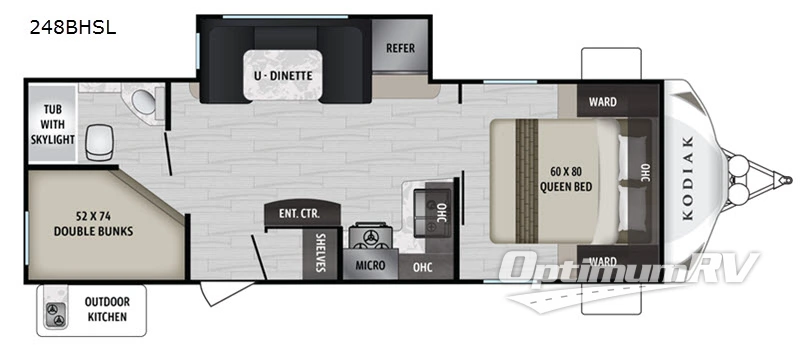 2019 Dutchmen Kodiak Ultra-Lite 248BHSL RV Floorplan Photo