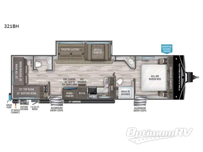 2022 Grand Design Transcend Xplor 321BH Floorplan Photo