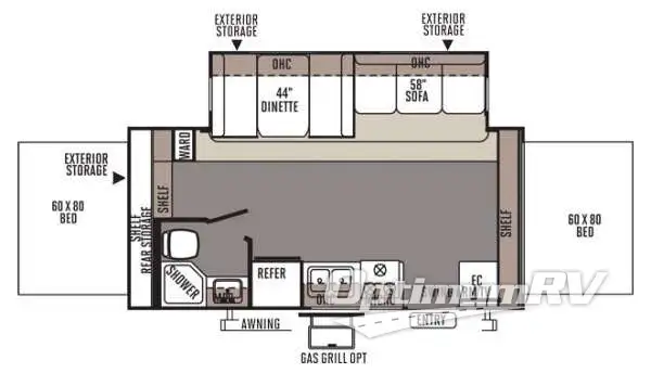 2014 Forest River Rockwood Roo 21SS RV Floorplan Photo