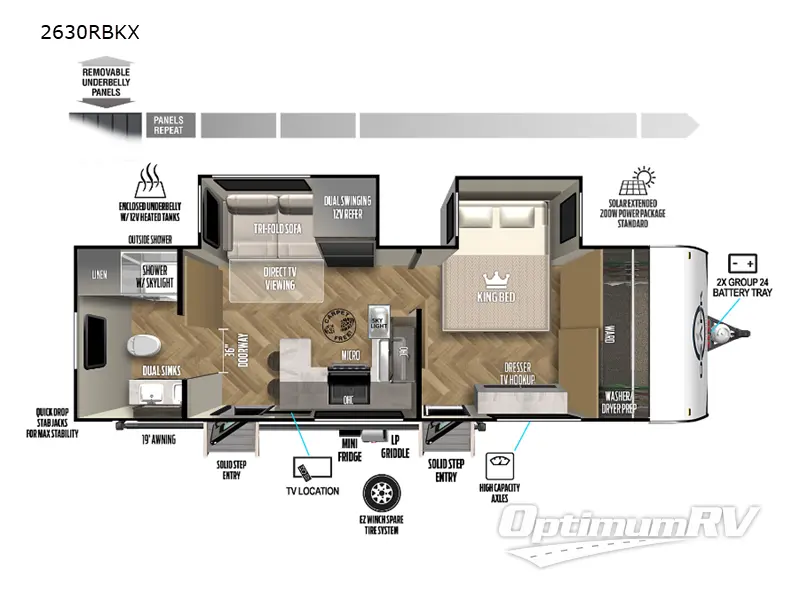 2023 Forest River Ozark 2630RBKX RV Floorplan Photo