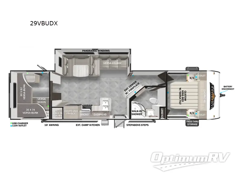 2024 Forest River Wildwood 29VBUDX RV Floorplan Photo