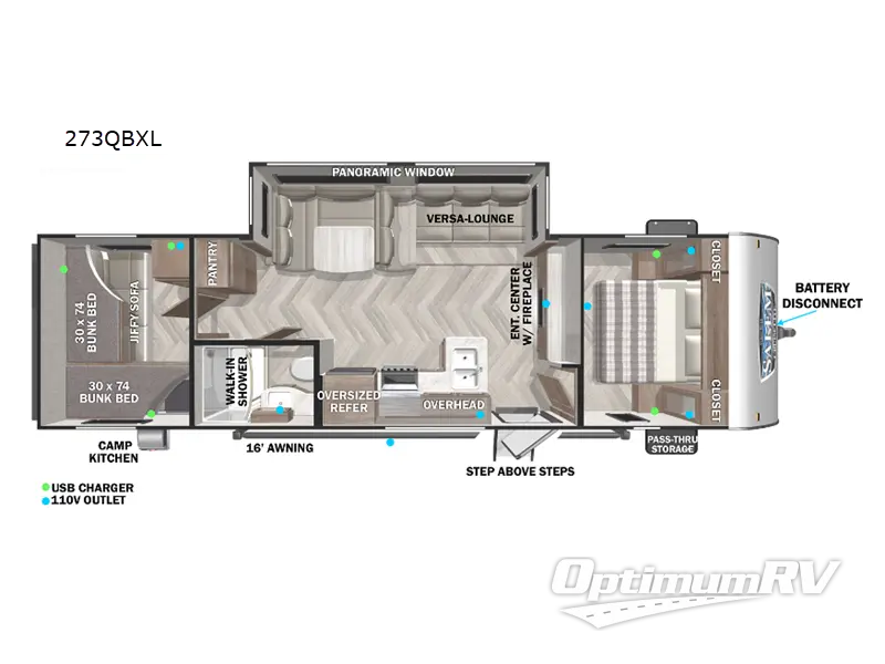 2022 Forest River Salem Cruise Lite 273QBXL Floorplan Photo