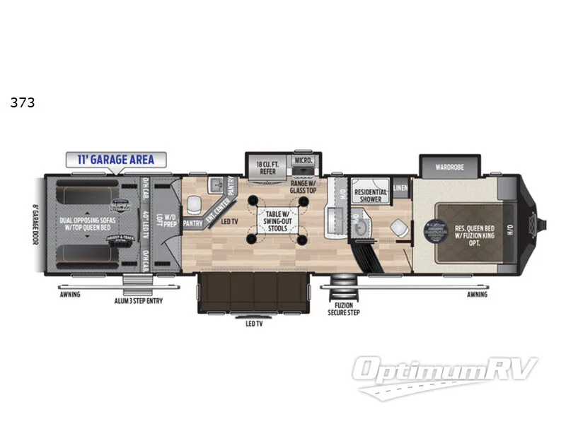 2019 Keystone Fuzion 373 Floorplan Photo