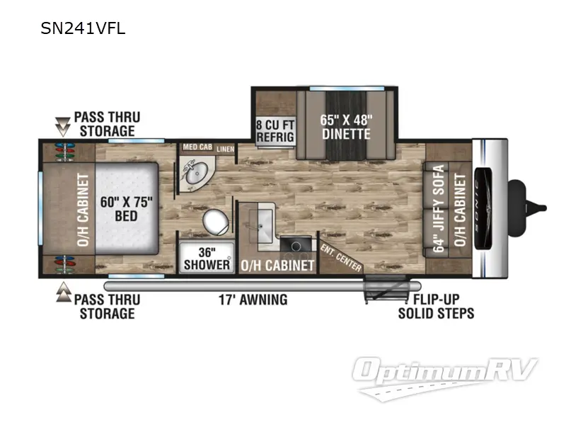 2023 Venture Sonic SN241VFL RV Floorplan Photo