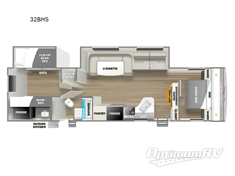 2024 Prime Time Avenger 32BHS Floorplan Photo