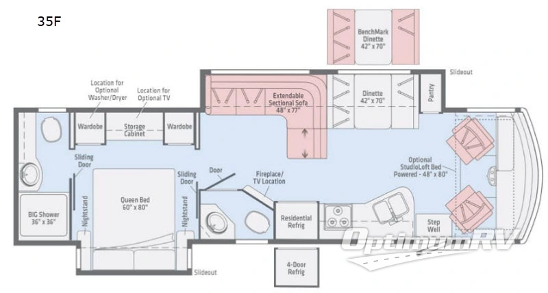 2019 Winnebago Sunstar LX 35F Floorplan Photo