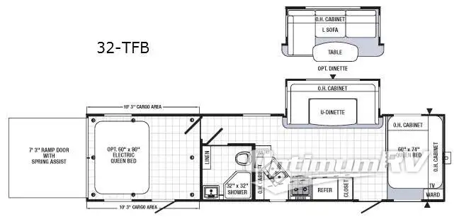 2016 Palomino Puma Unleashed 32-TFB RV Floorplan Photo
