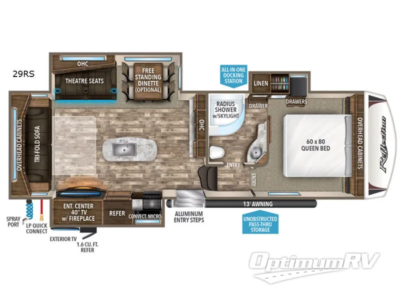 2019 Grand Design Reflection 29RS RV Floorplan Photo