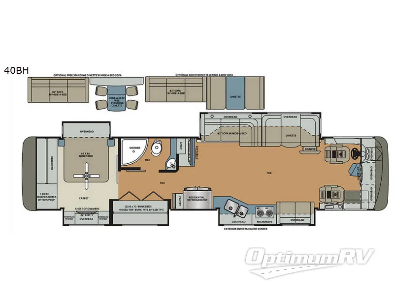 2017 Forest River Berkshire XL 40BH RV Floorplan Photo