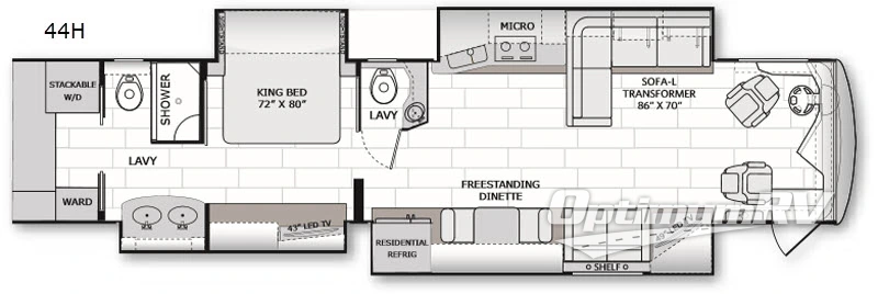 2018 American Coach American Revolution SE 44H Floorplan Photo