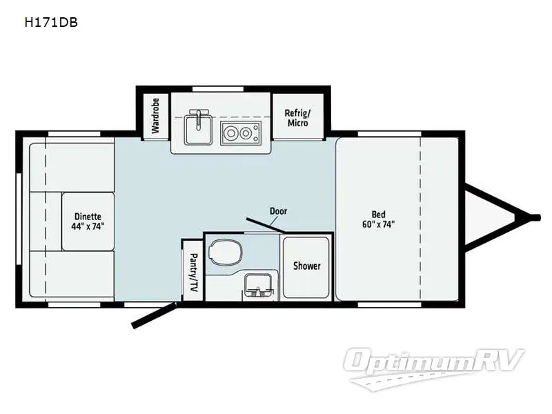 2021 Winnebago Towables Hike H171DB RV Floorplan Photo
